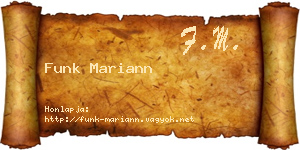Funk Mariann névjegykártya