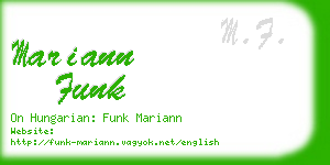 mariann funk business card